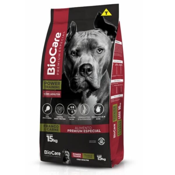 Ração BioCare Premium Especial Power Training Frango & Carne Adulto 15kg