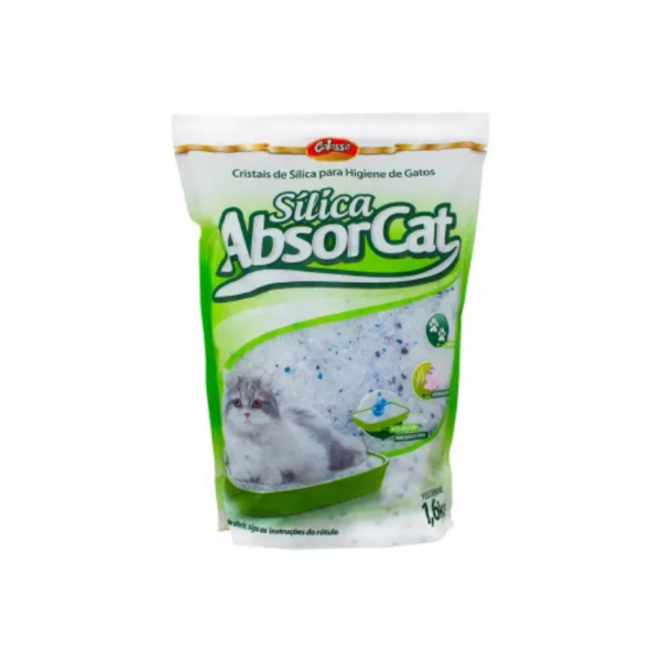 Areia Higiênica Para Gatos Sílica AbsorCat Colosso 1,6Kg