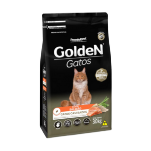 Ração Golden Gatos Castrados Salmão 3Kg