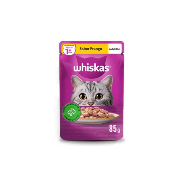 Ração Úmida Whiskas Sachê Gatos Sabor Frango 85g