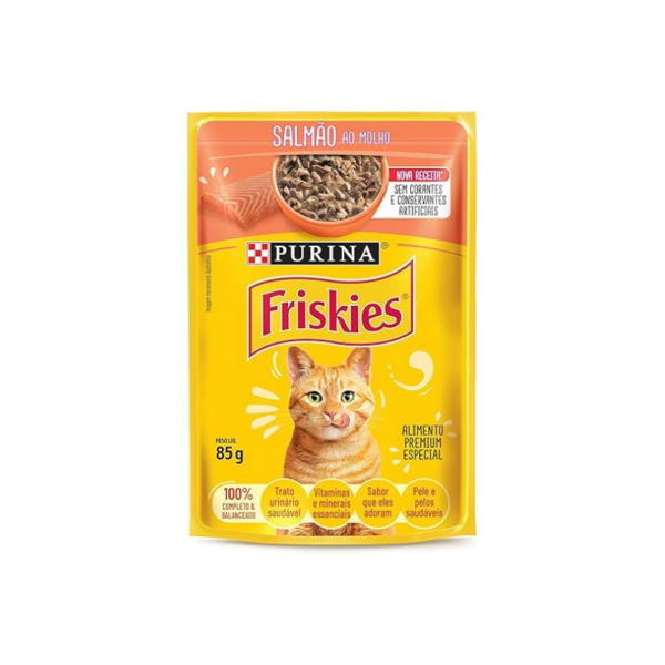 Ração Úmida Purina Friskies Sachê Gatos Sabor Salmão 85g
