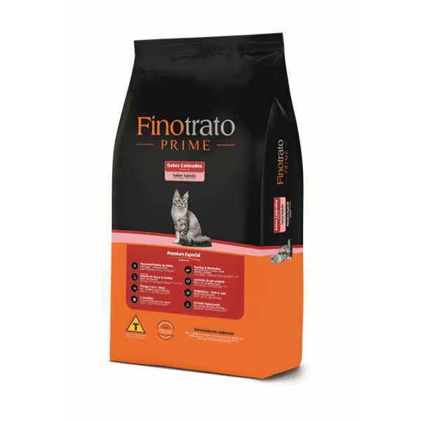 Ração Finotrato Prime Gatos Castrados Salmão 10Kg